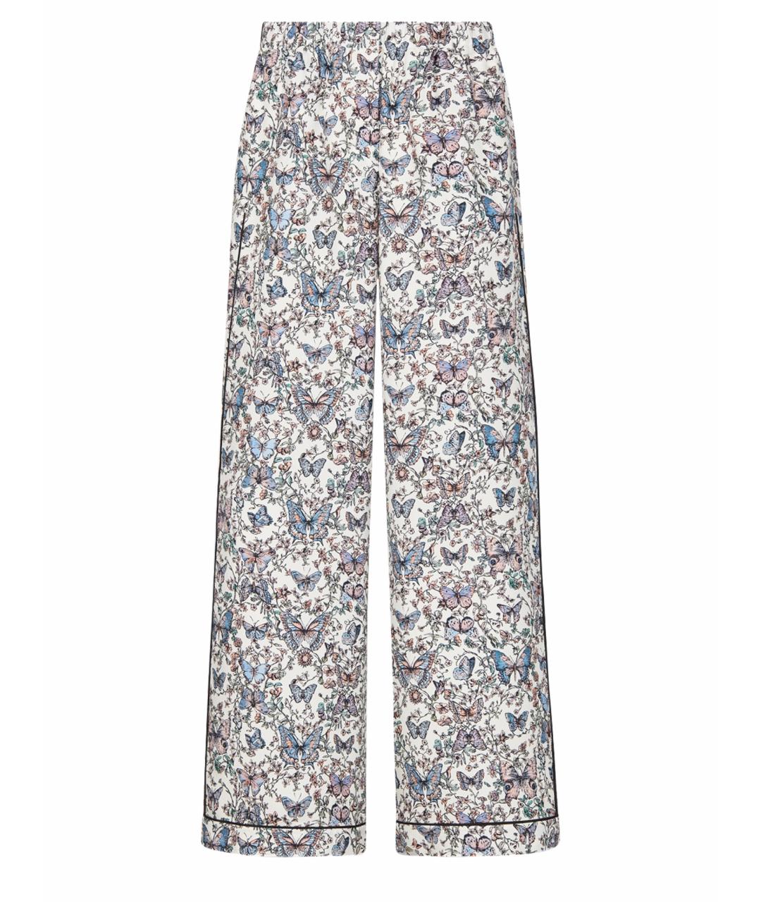 CHRISTIAN DIOR Мульти шелковые прямые брюки, фото 1