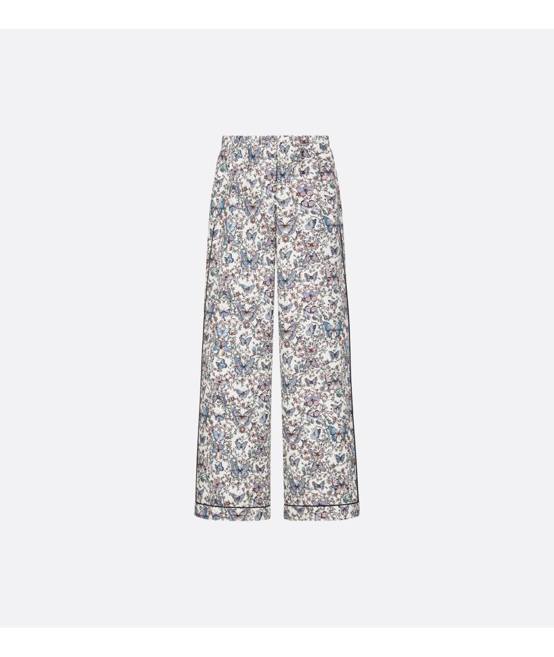 CHRISTIAN DIOR Мульти шелковые прямые брюки, фото 3