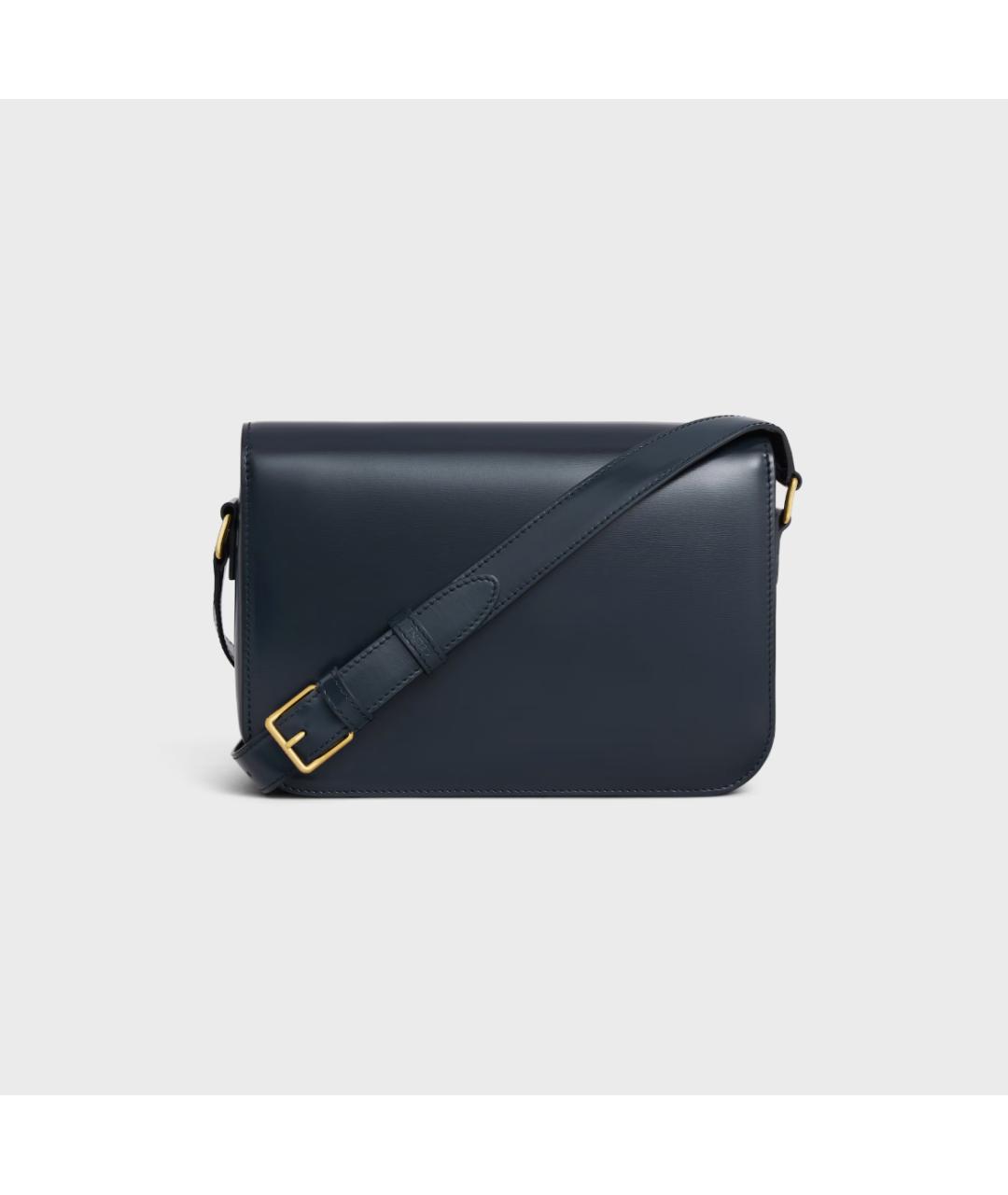 CELINE Темно-синяя кожаная сумка через плечо, фото 3