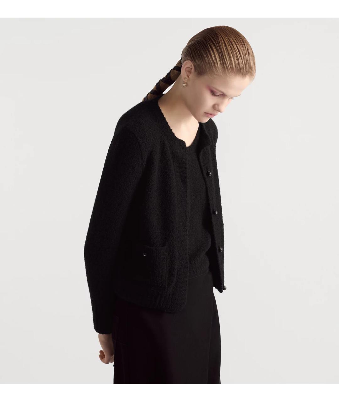 CHRISTIAN DIOR Черный шерстяной кардиган, фото 6