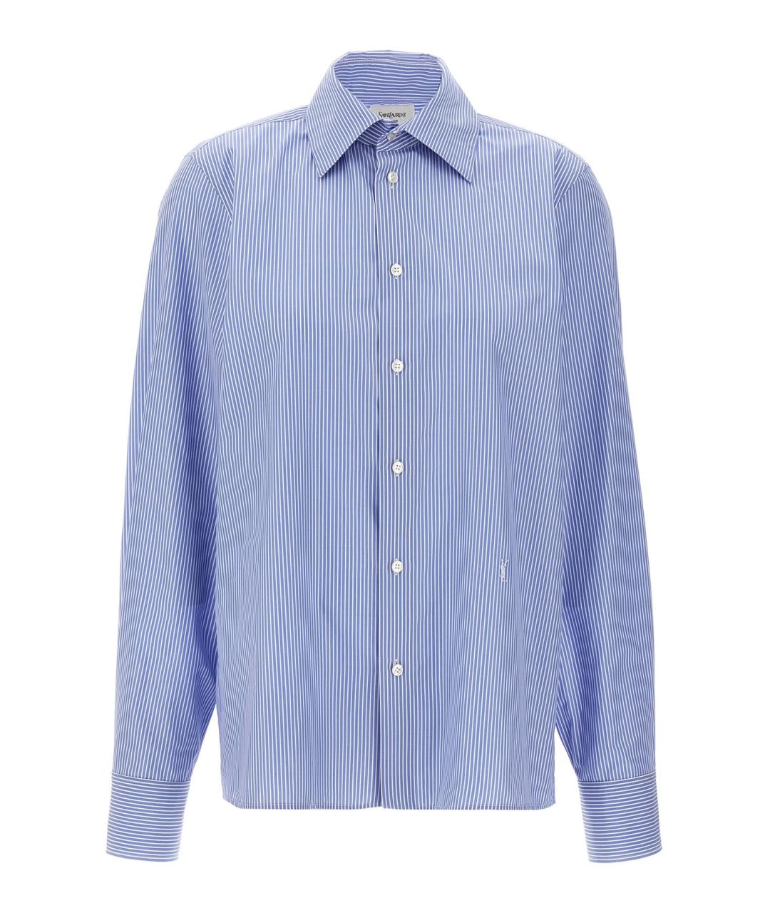 SAINT LAURENT Синяя хлопковая рубашка, фото 1