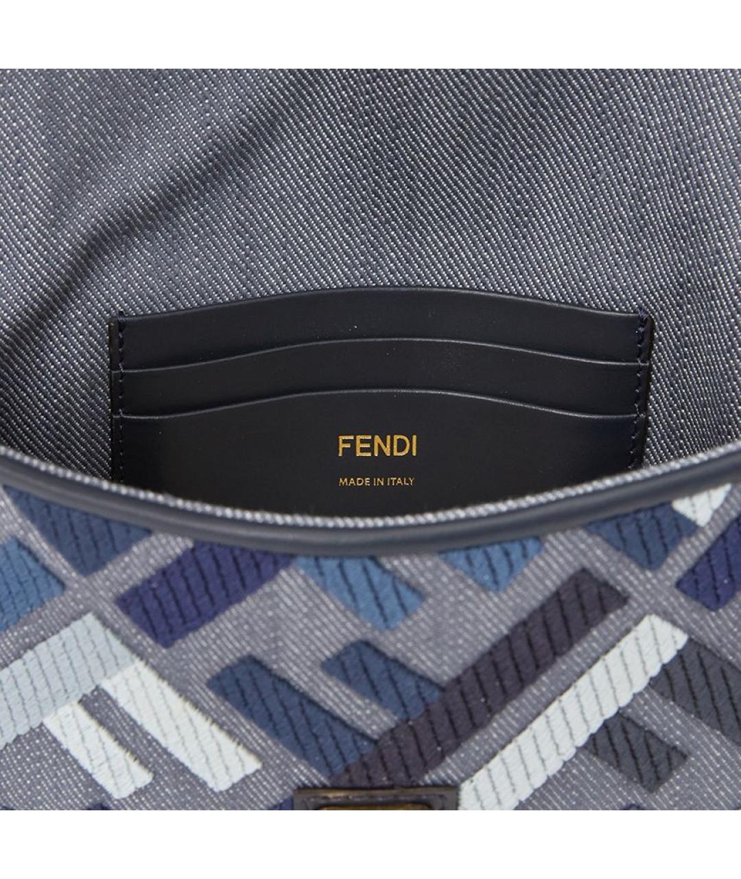 FENDI Синяя тканевая сумка через плечо, фото 4