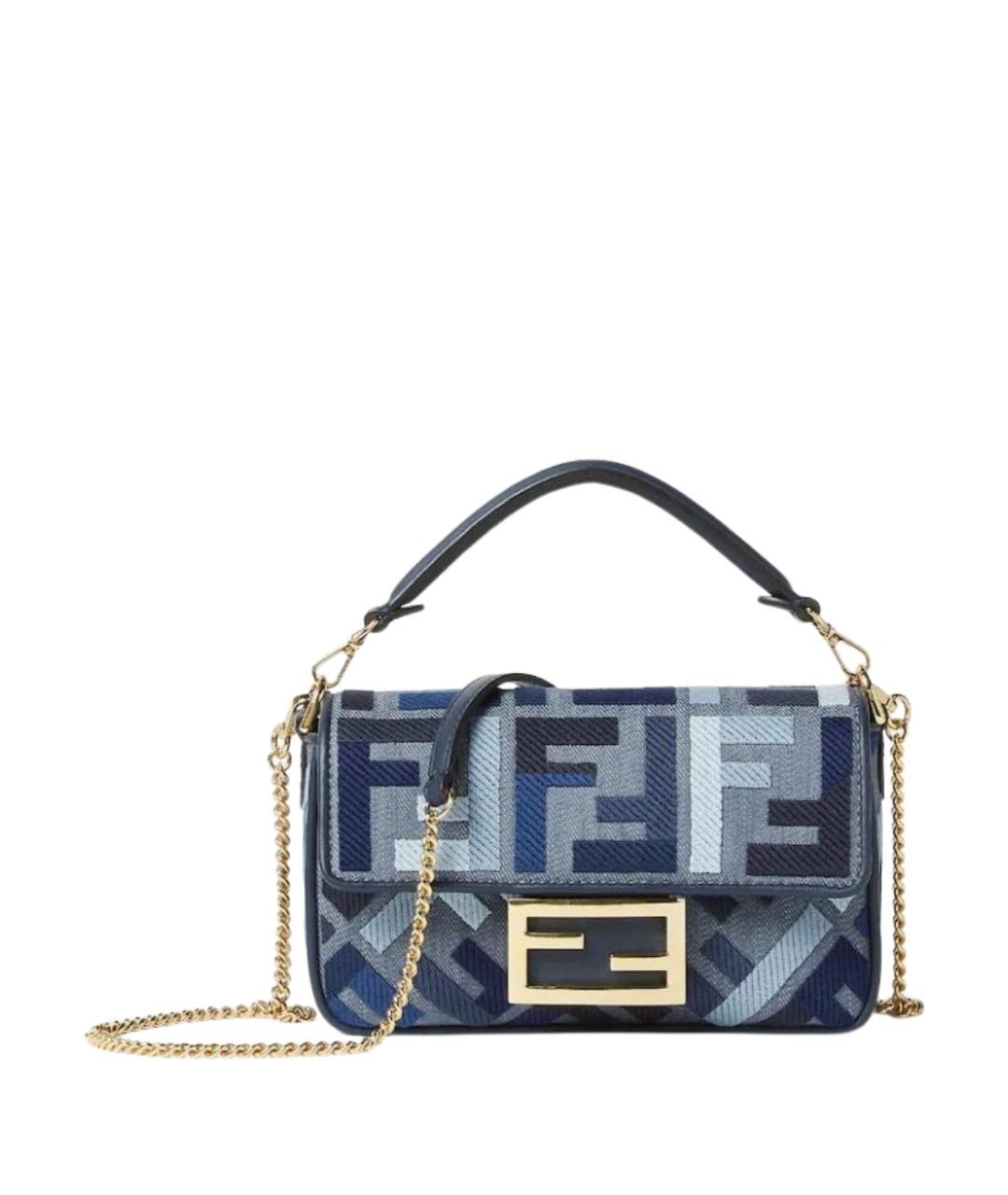 FENDI Синяя тканевая сумка через плечо, фото 1