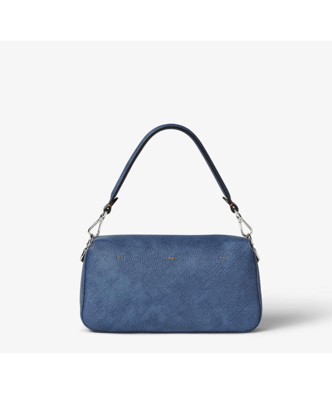 FENDI Синяя кожаная сумка с короткими ручками, фото 4