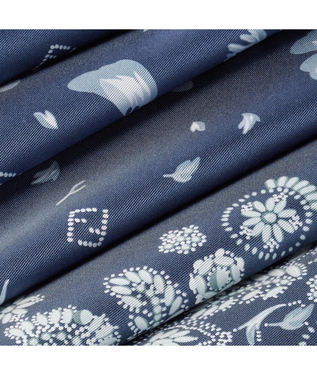 FENDI Синий шелковый платок, фото 2