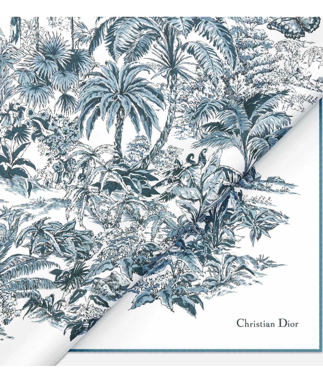 CHRISTIAN DIOR Синий шелковый платок, фото 5