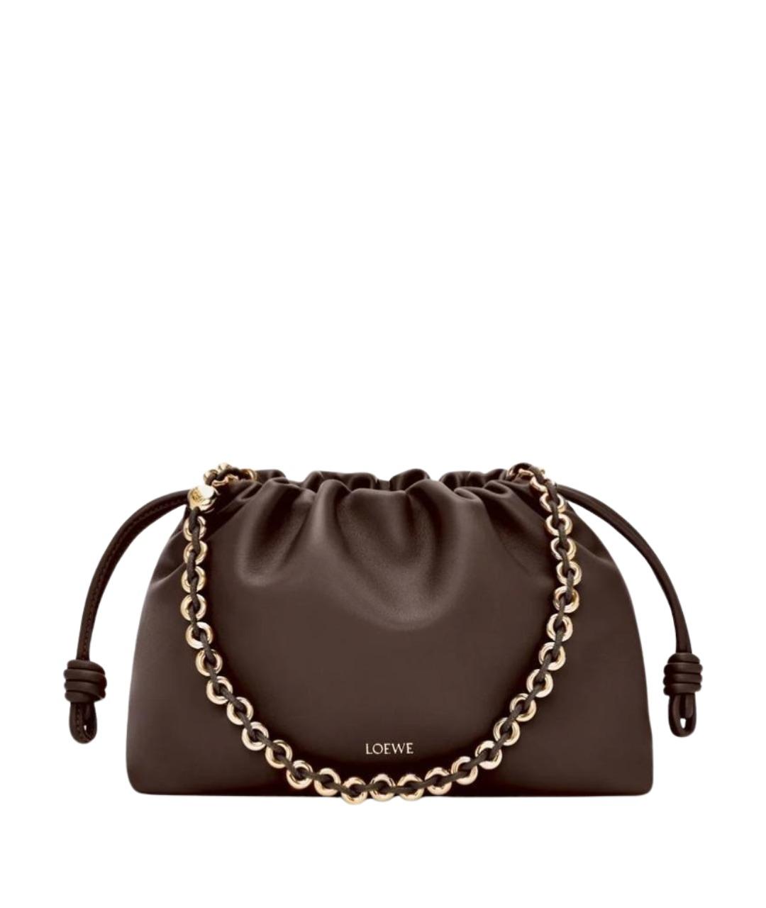 LOEWE Коричневая кожаная сумка через плечо, фото 1