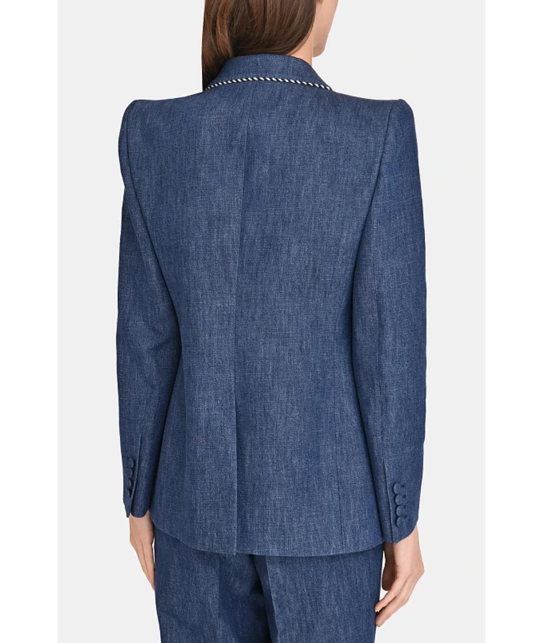 VALENTINO Синий хлопковый жакет/пиджак, фото 4