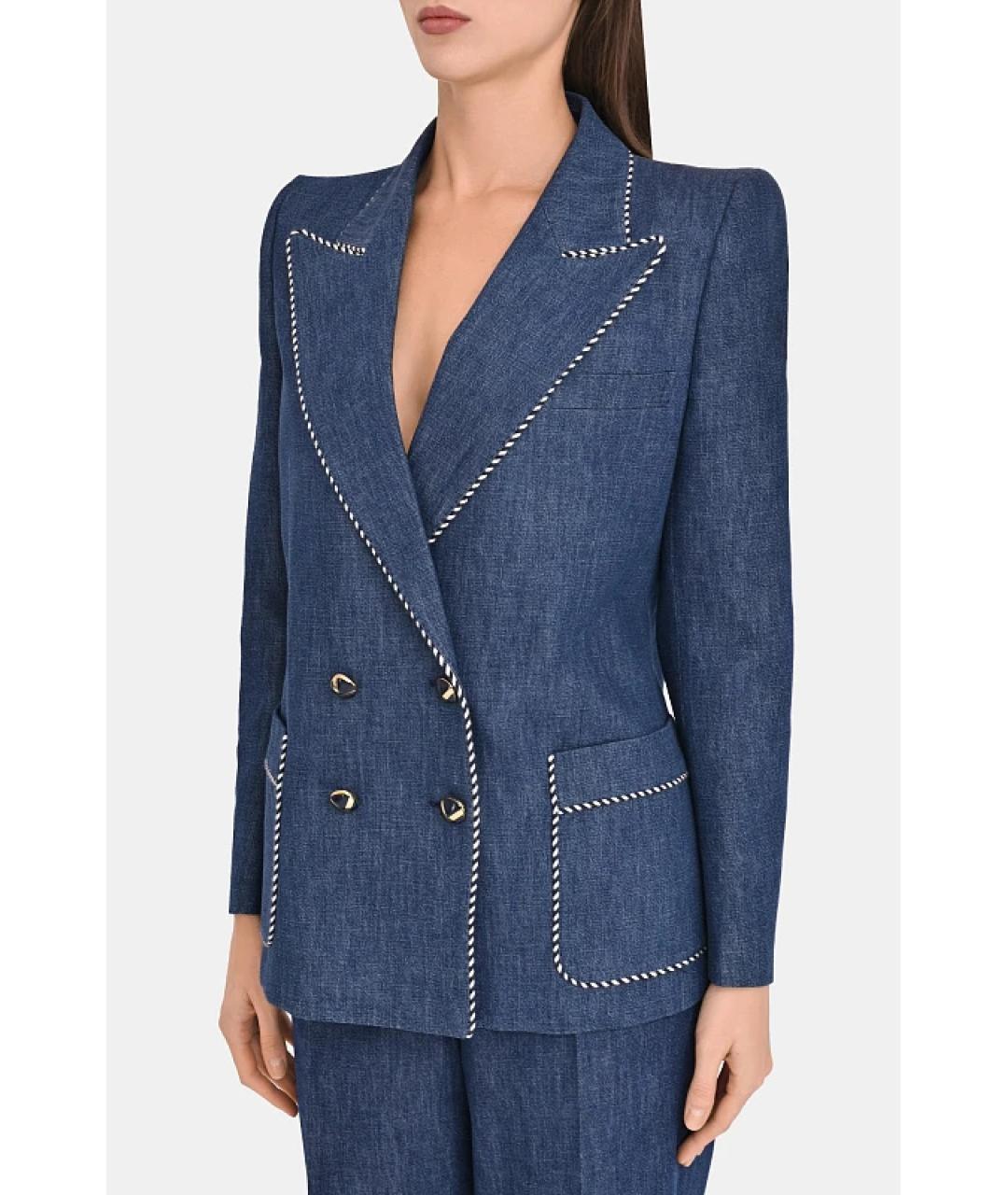 VALENTINO Синий хлопковый жакет/пиджак, фото 3