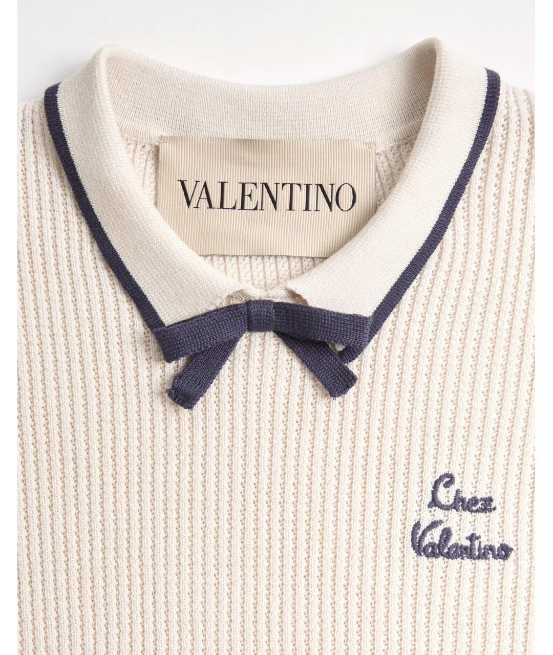 VALENTINO Белый хлопковый джемпер / свитер, фото 2