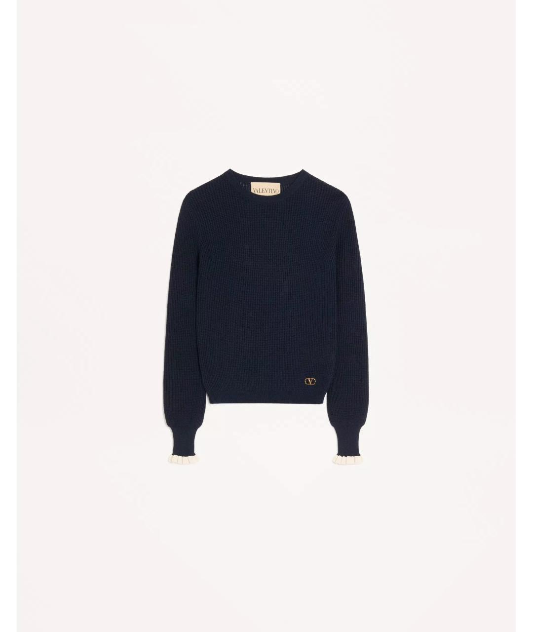 VALENTINO Темно-синий хлопковый джемпер / свитер, фото 4