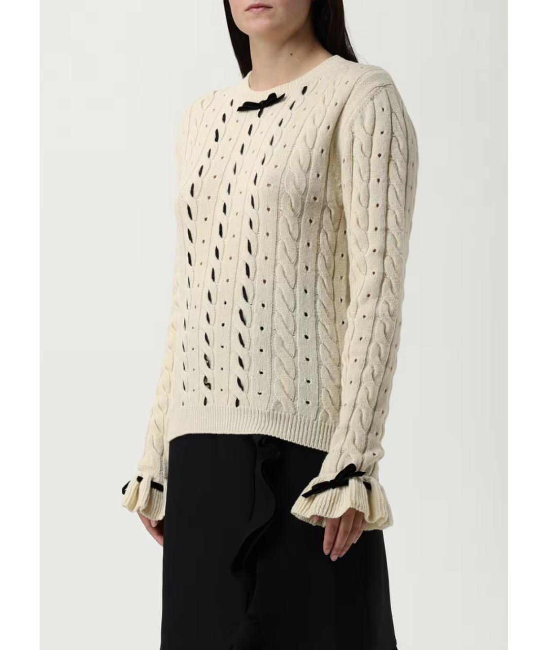 VALENTINO Бежевый шерстяной джемпер / свитер, фото 5