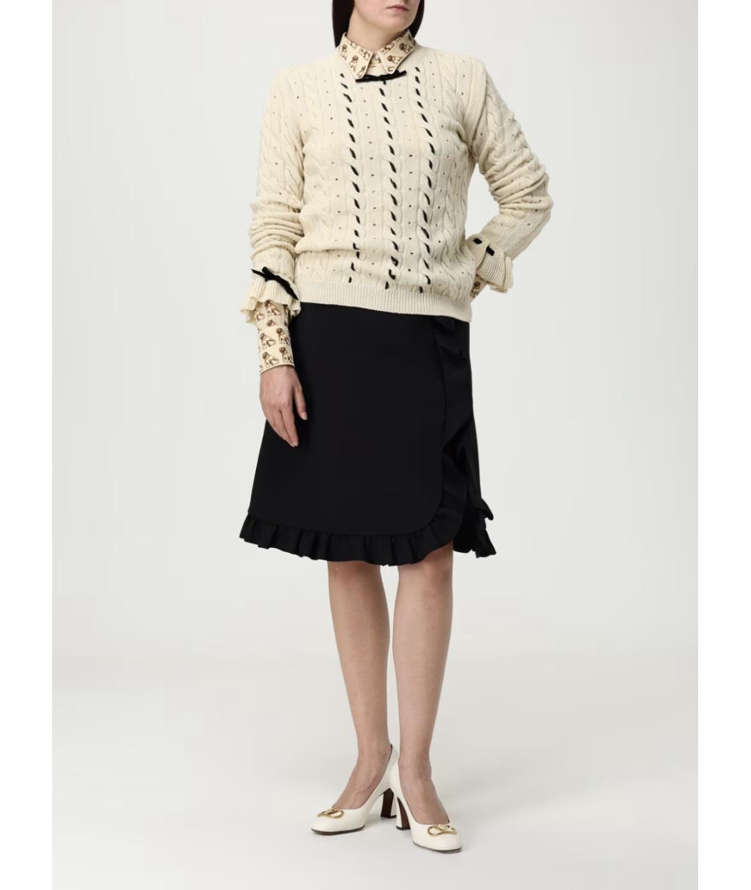 VALENTINO Бежевый шерстяной джемпер / свитер, фото 3