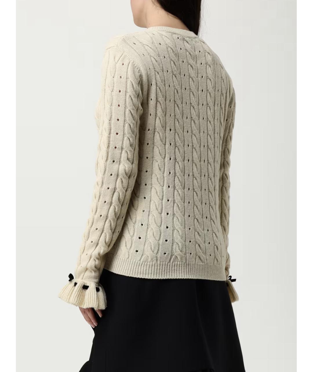 VALENTINO Бежевый шерстяной джемпер / свитер, фото 4