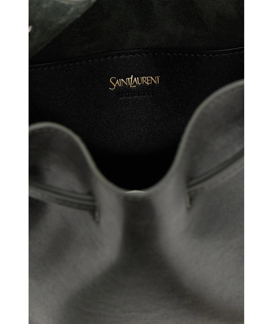 SAINT LAURENT Зеленая кожаная сумка тоут, фото 4