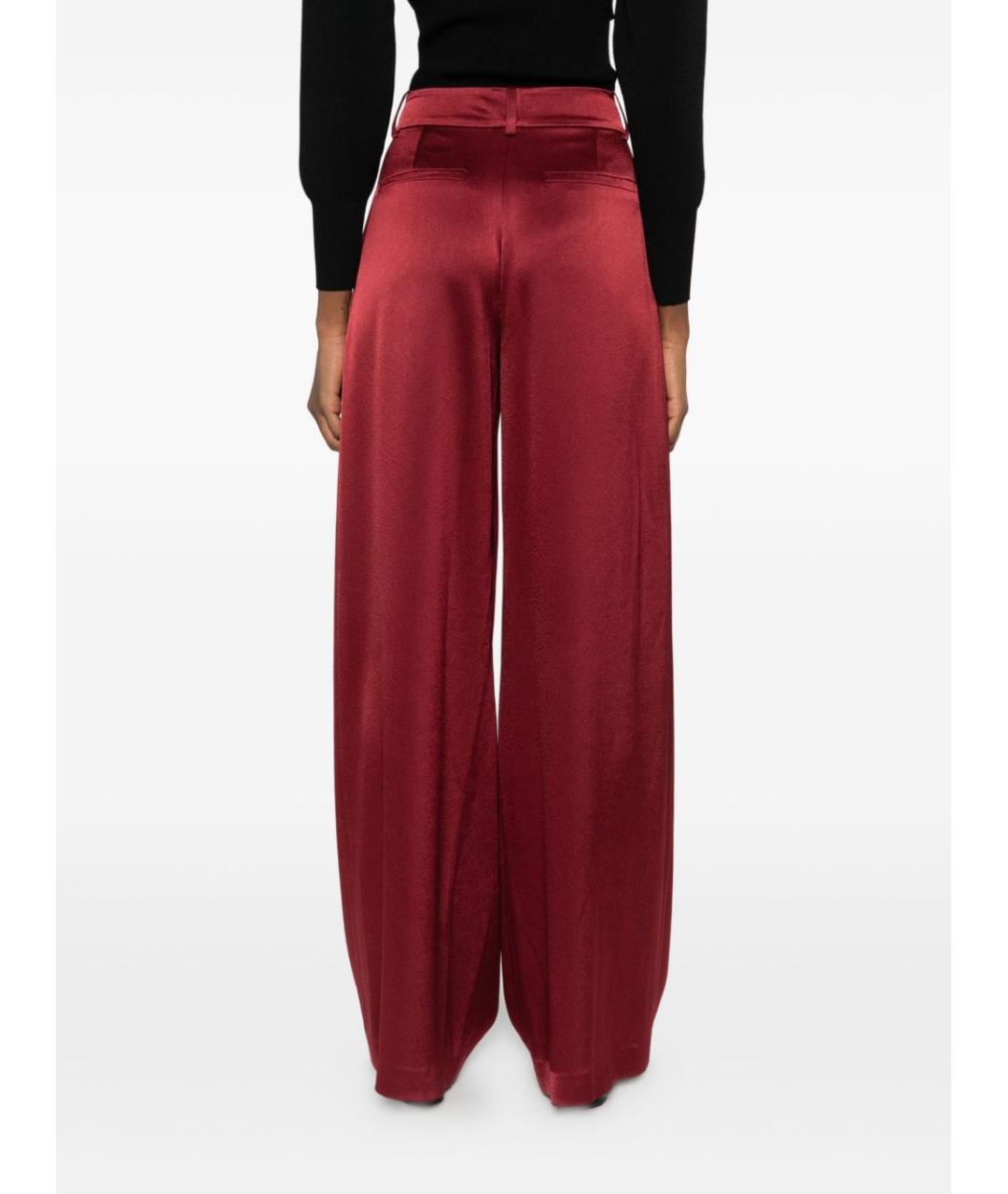 ALICE+OLIVIA Красные ацетатные прямые брюки, фото 4