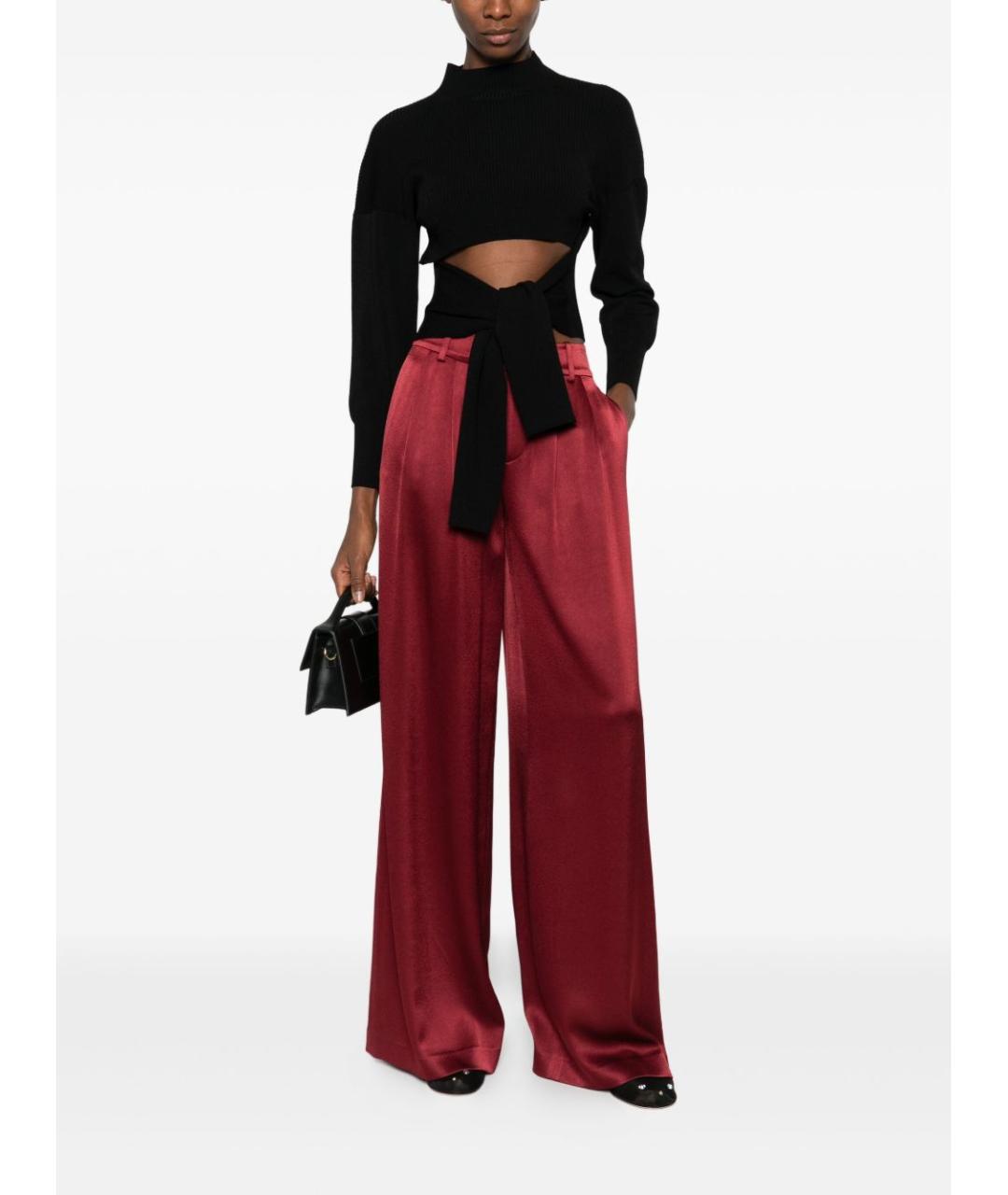 ALICE+OLIVIA Красные ацетатные прямые брюки, фото 2