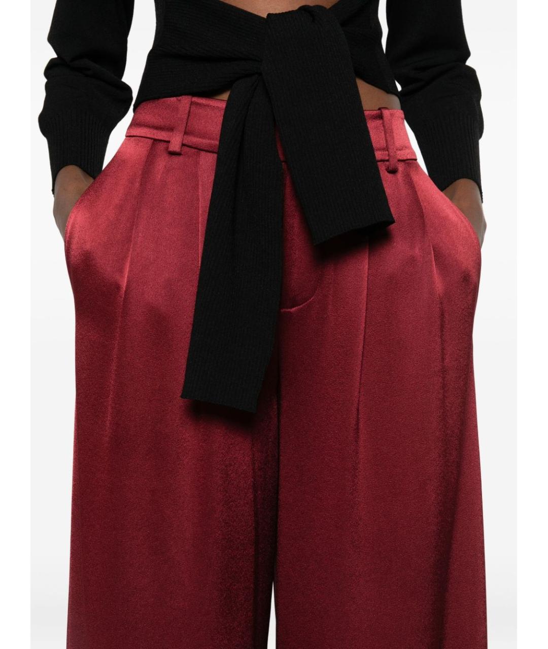 ALICE+OLIVIA Красные ацетатные прямые брюки, фото 3