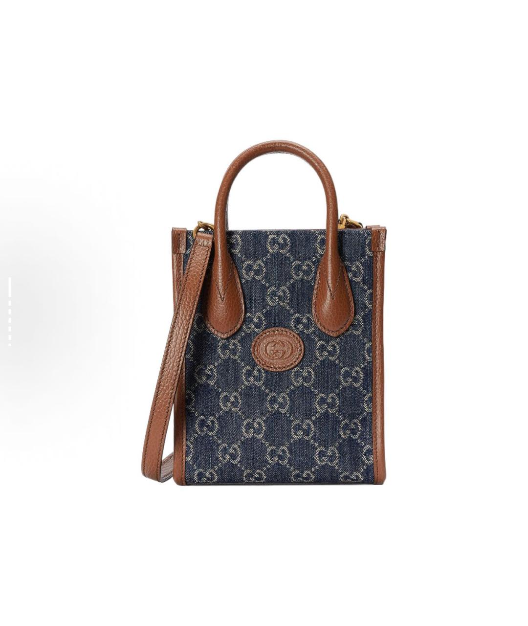GUCCI Синяя сумка тоут, фото 1
