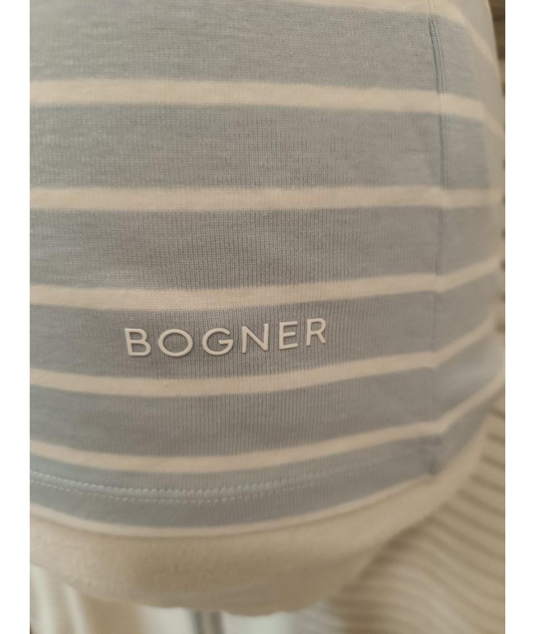 BOGNER Голубая хлопковая футболка, фото 4