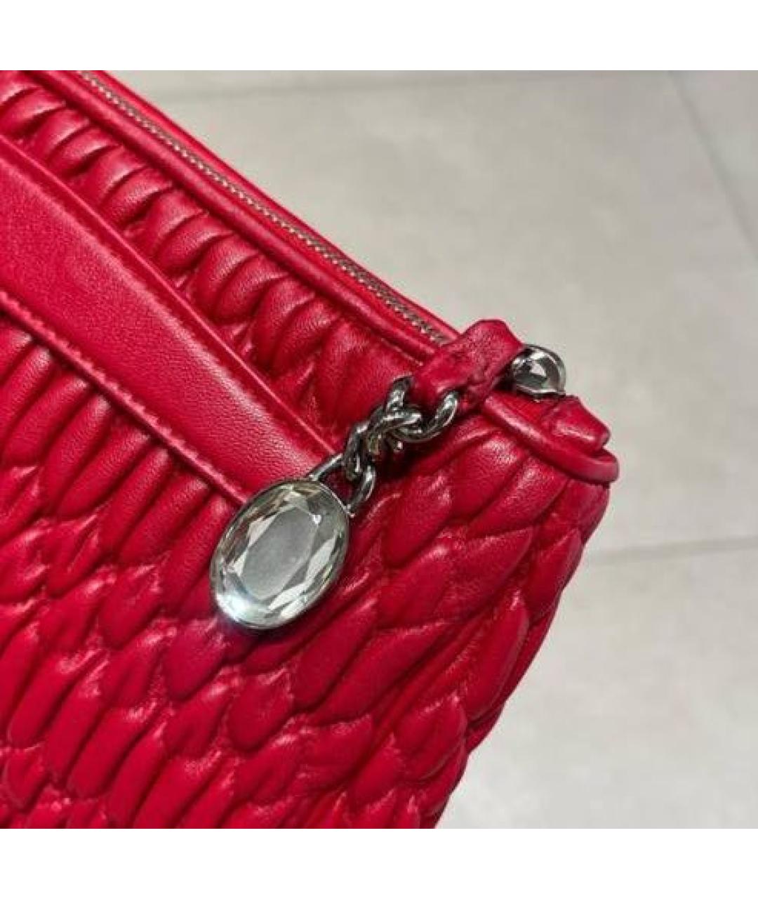 MIU MIU Красная кожаная сумка через плечо, фото 2