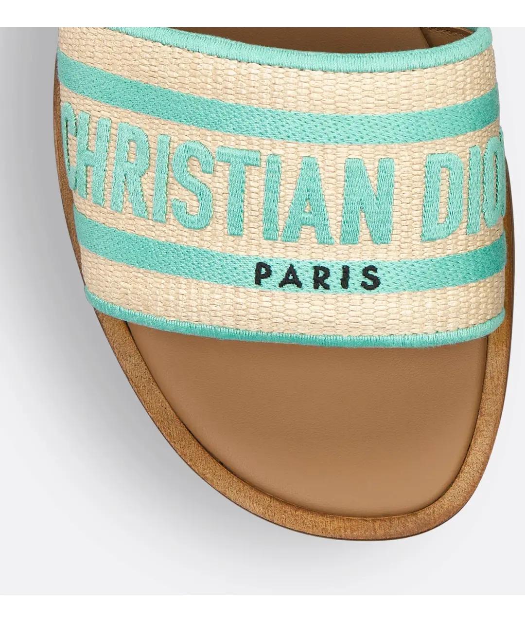 CHRISTIAN DIOR Бирюзовые мюли, фото 3