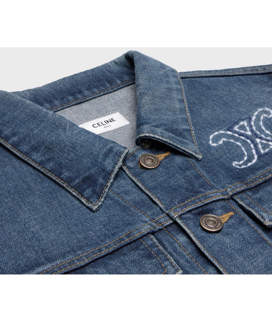 CELINE Темно-синяя деним куртка, фото 3