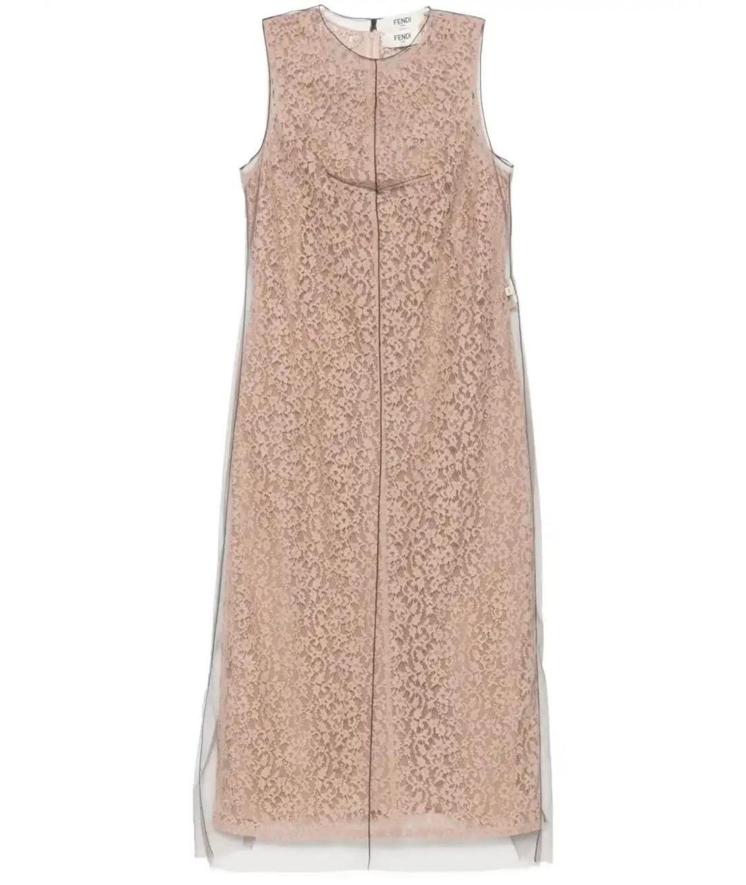 FENDI Бежевое полиамидовое повседневное платье, фото 1