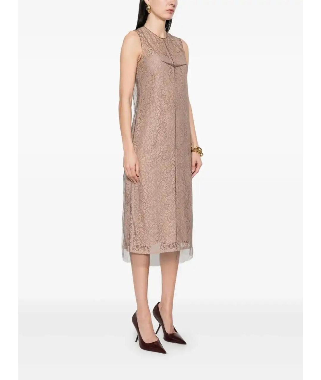 FENDI Бежевое полиамидовое повседневное платье, фото 3