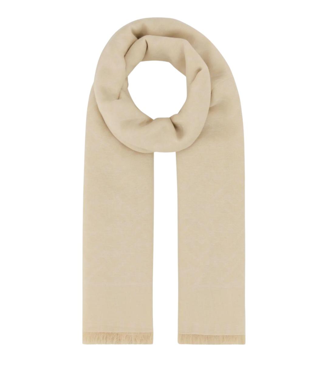 FENDI Бежевый шарф, фото 1
