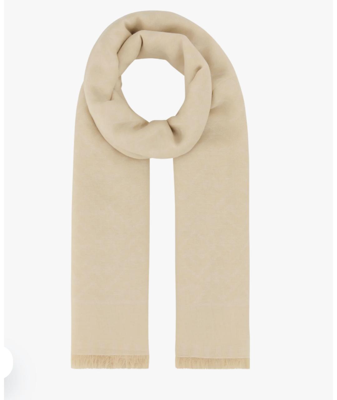 FENDI Бежевый шарф, фото 3
