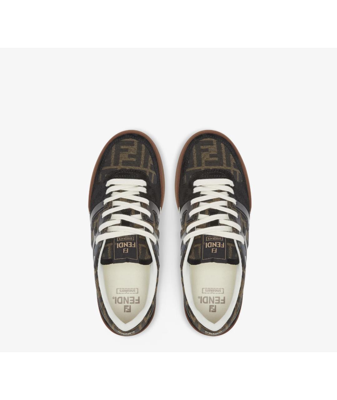 FENDI Коричневые кеды, фото 3