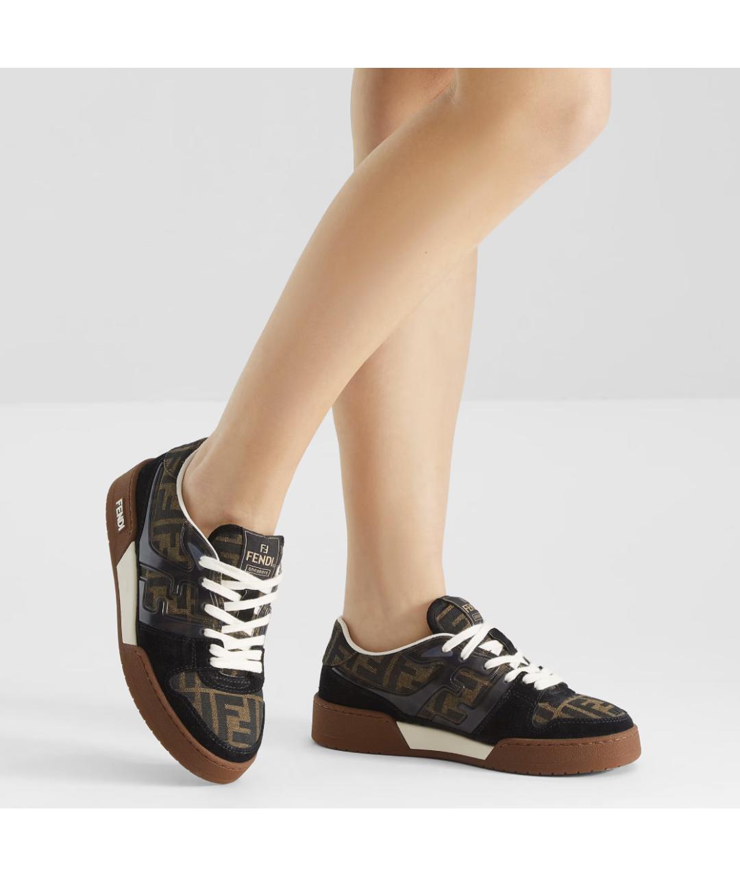 FENDI Коричневые кеды, фото 4