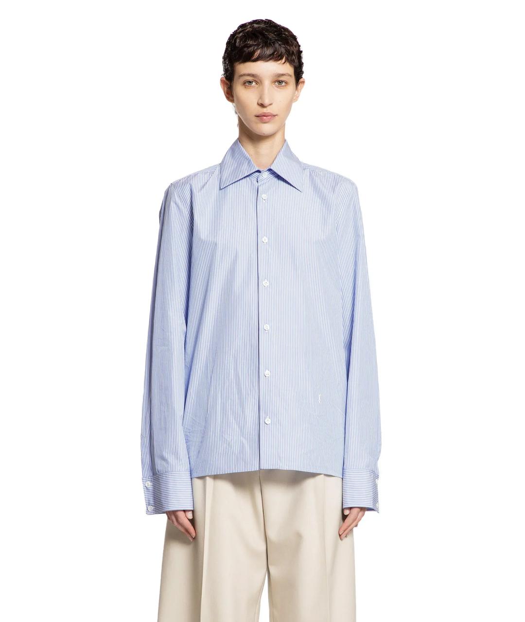 SAINT LAURENT Синяя хлопковая рубашка, фото 3