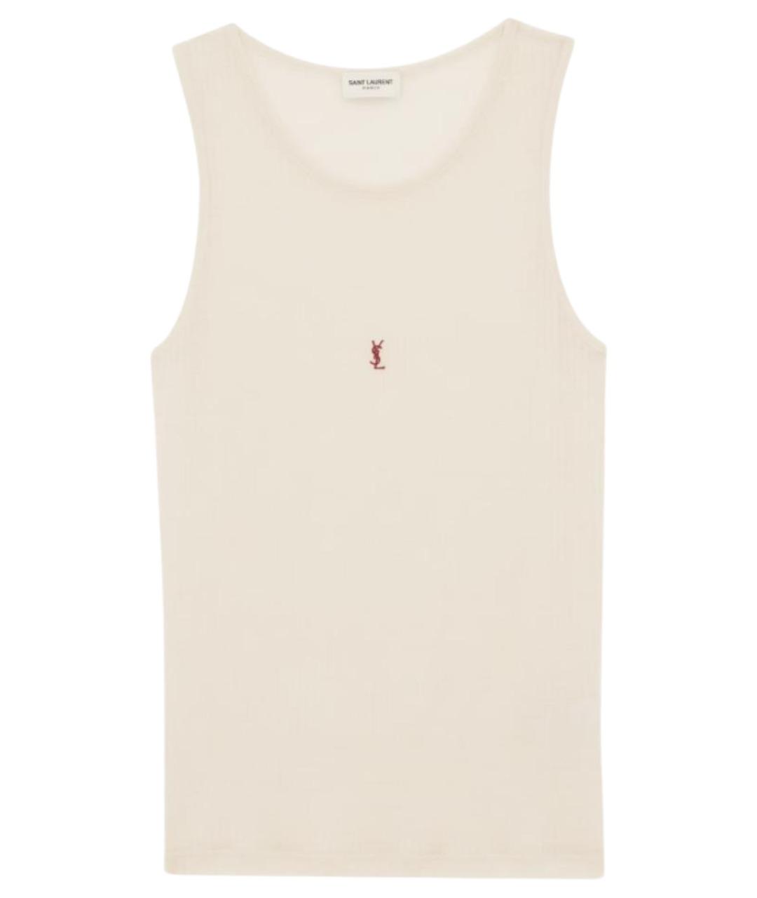 SAINT LAURENT Бежевая шерстяная майка, фото 1