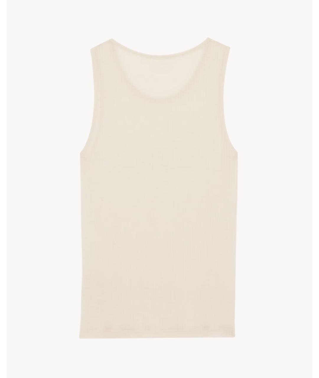 SAINT LAURENT Бежевая шерстяная майка, фото 2