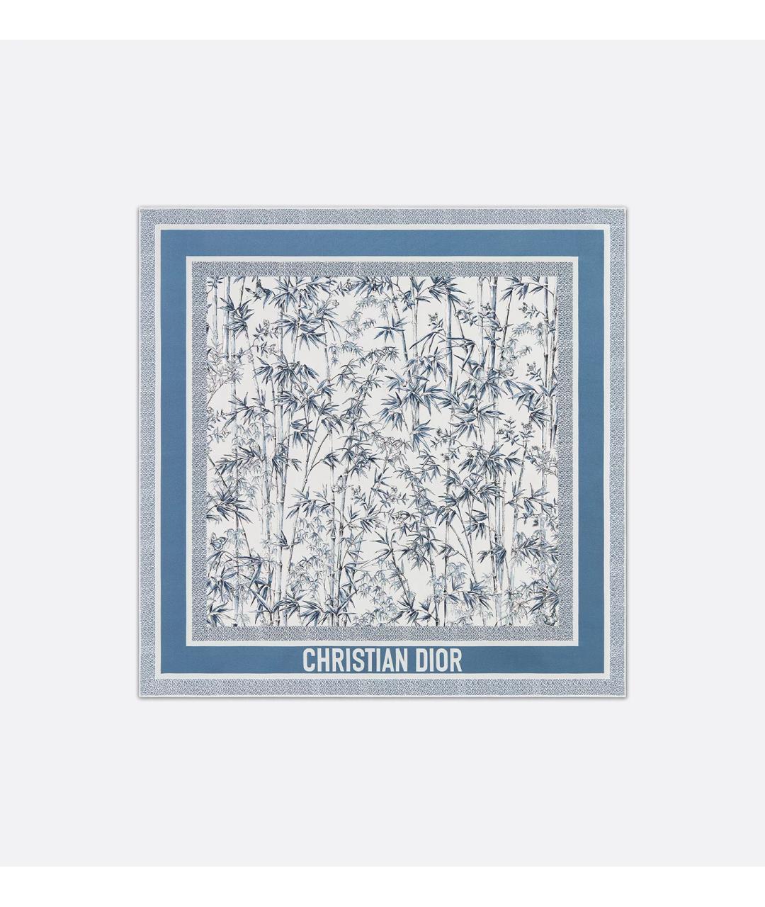 CHRISTIAN DIOR Синий шелковый платок, фото 3