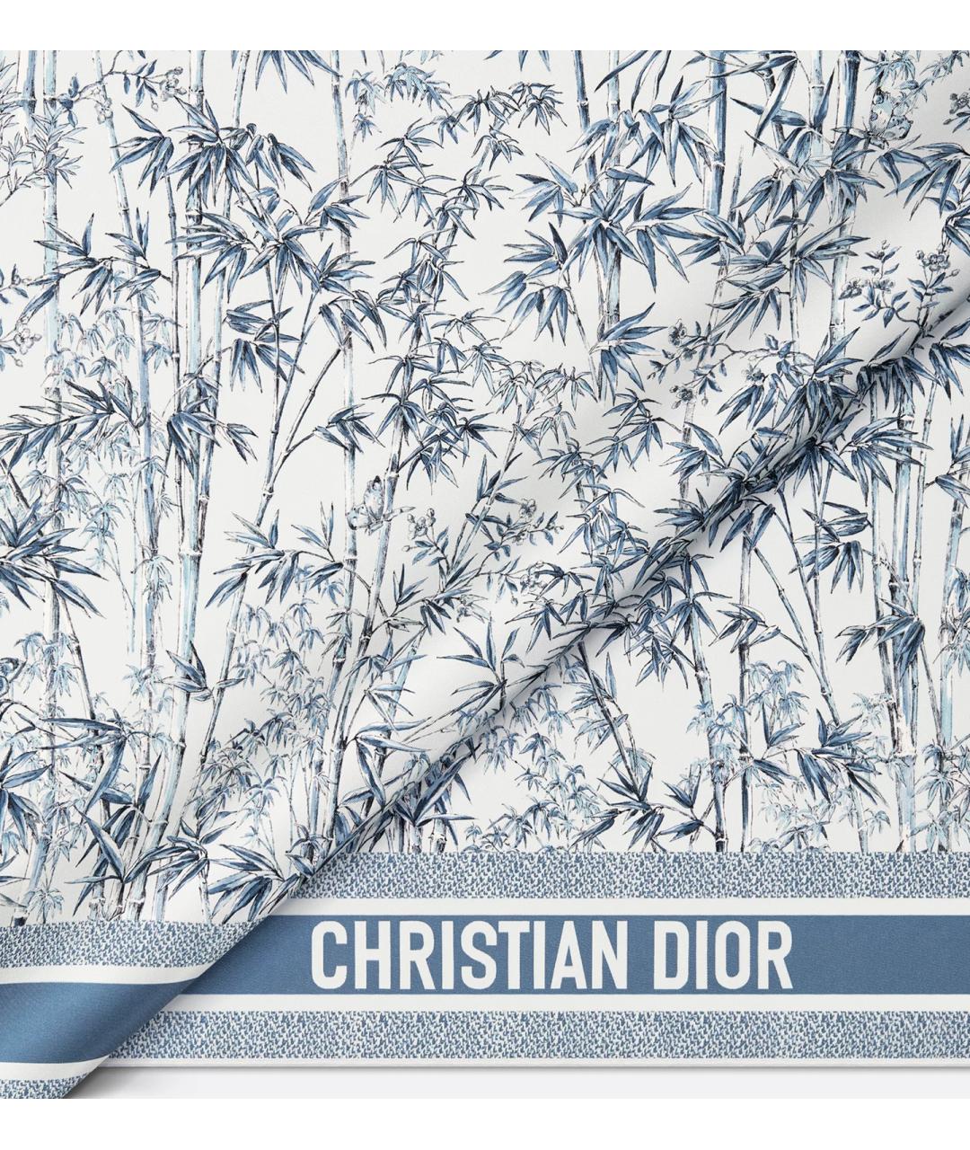 CHRISTIAN DIOR Синий шелковый платок, фото 2