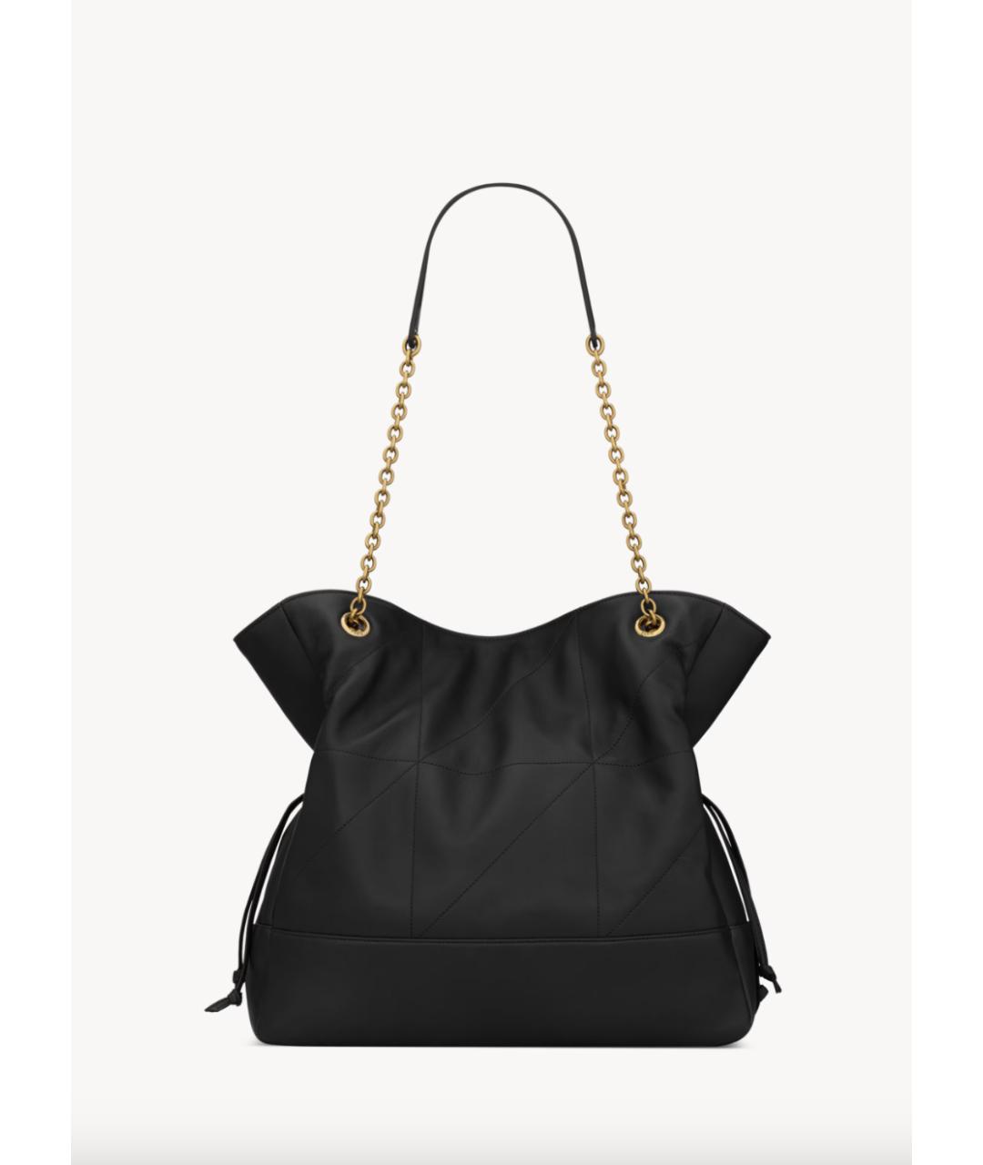 SAINT LAURENT Черная кожаная сумка тоут, фото 4