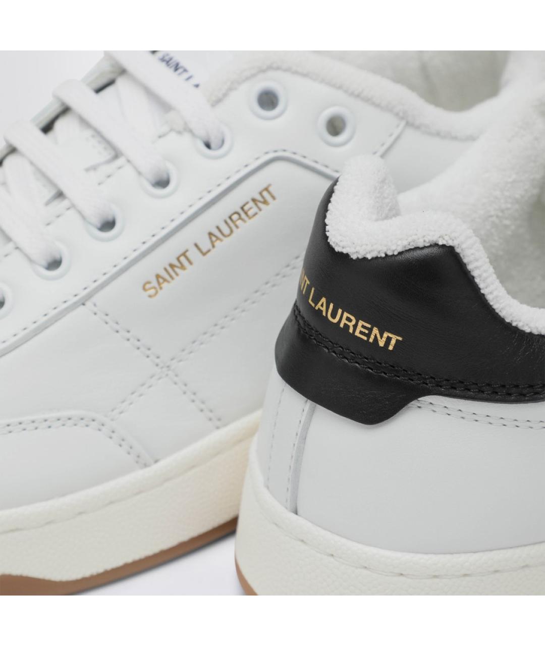 SAINT LAURENT Белые кожаные кеды, фото 5