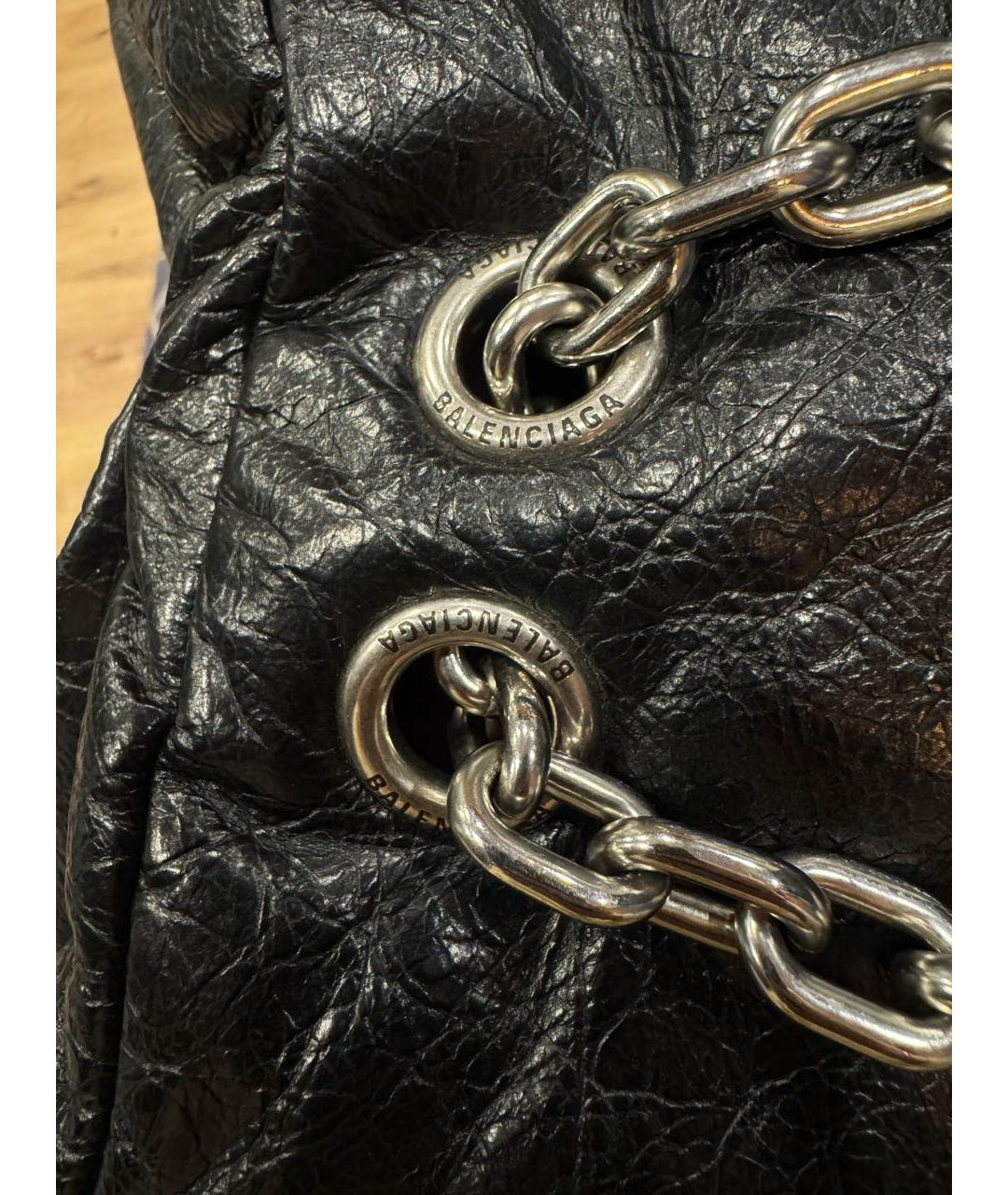 BALENCIAGA Черная кожаная сумка с короткими ручками, фото 8