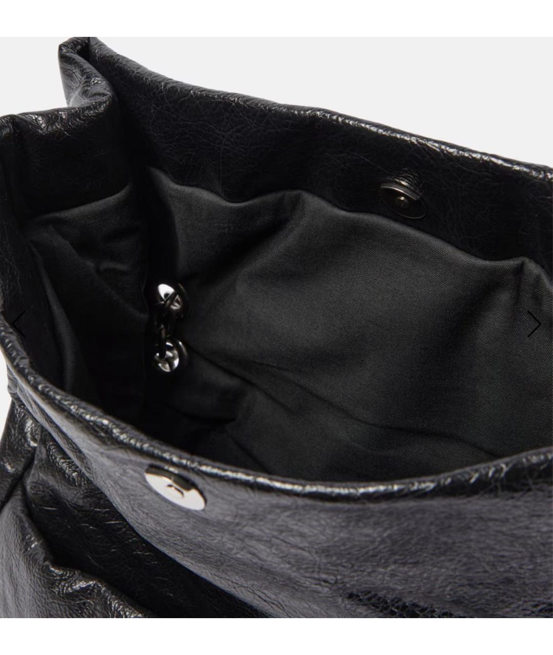 BALENCIAGA Черная кожаная сумка с короткими ручками, фото 5