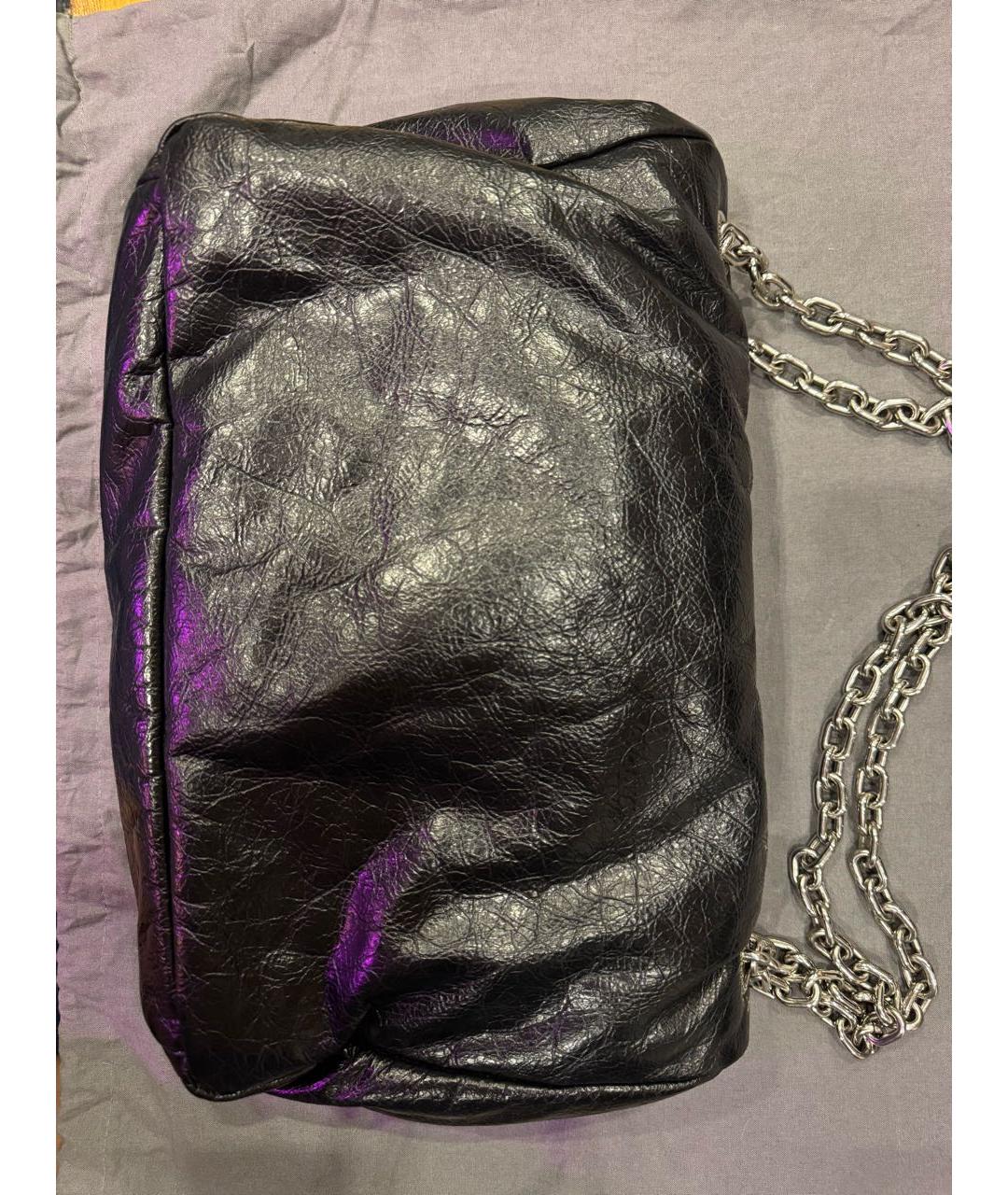 BALENCIAGA Черная кожаная сумка с короткими ручками, фото 4