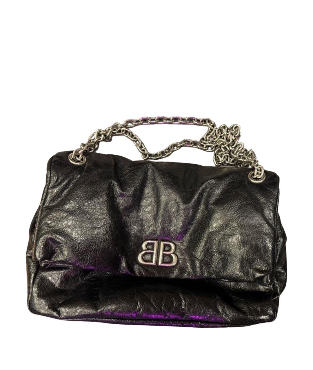 BALENCIAGA Черная кожаная сумка с короткими ручками, фото 1