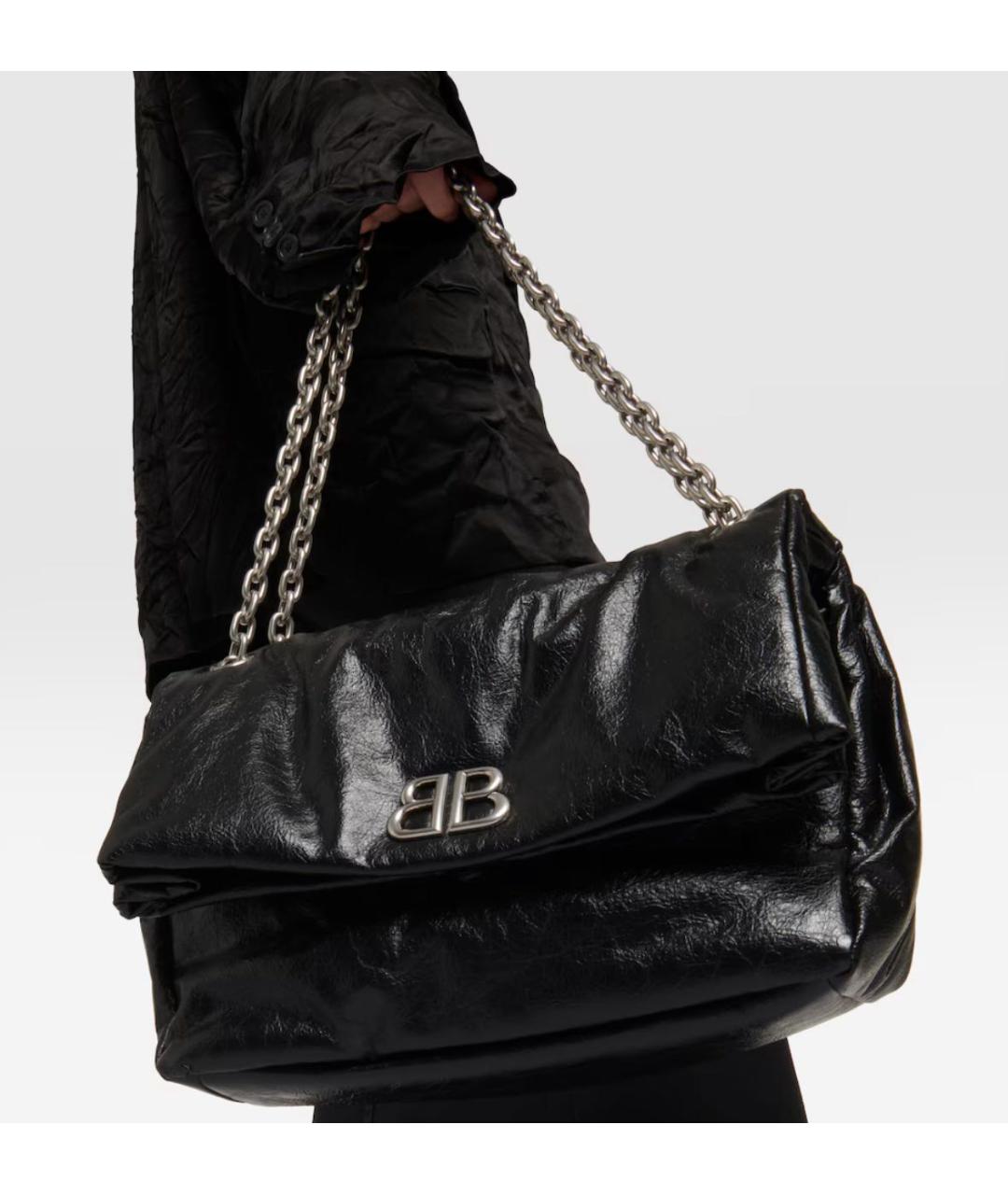 BALENCIAGA Черная кожаная сумка с короткими ручками, фото 7