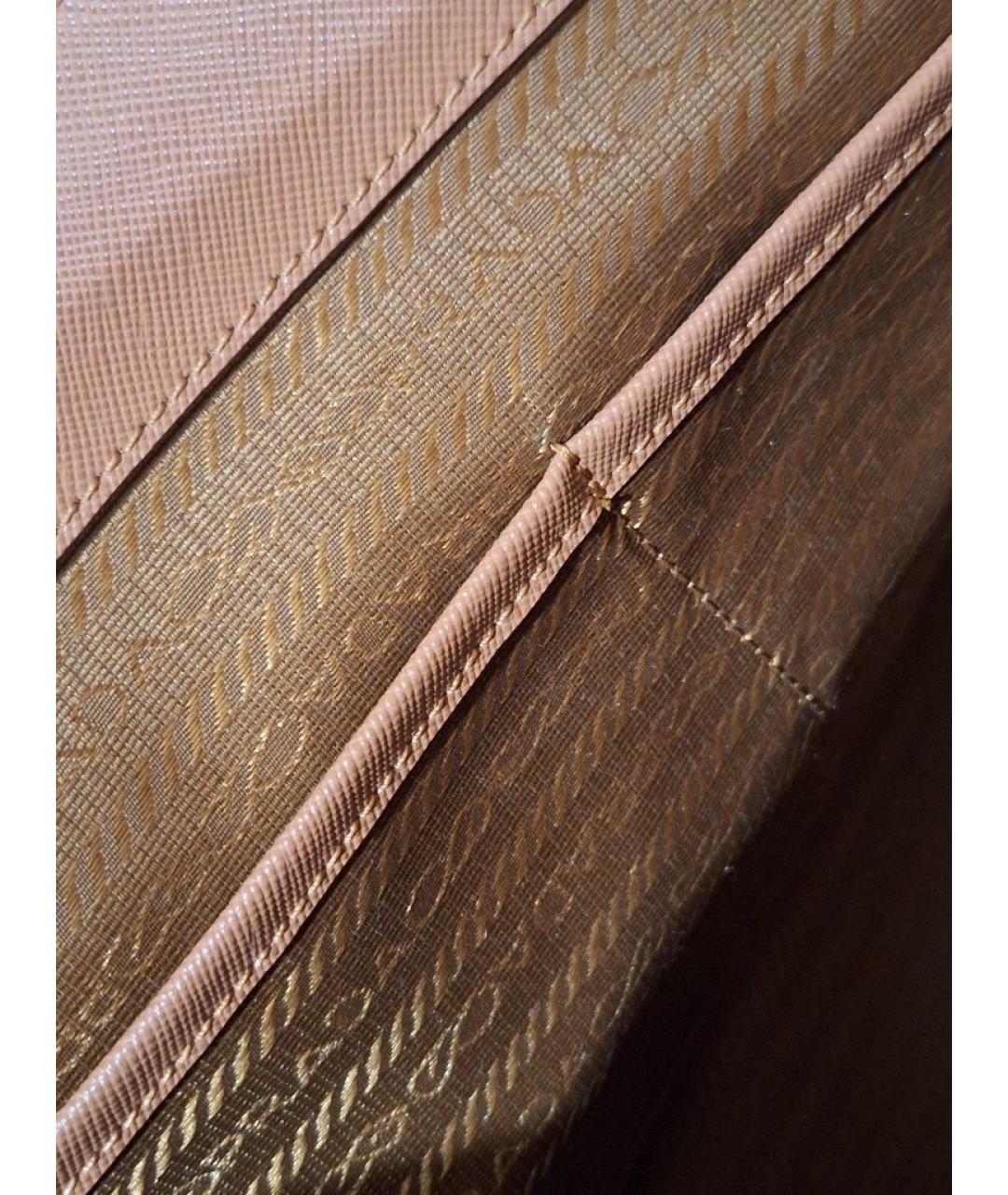 PRADA Золотая кожаная сумка тоут, фото 4
