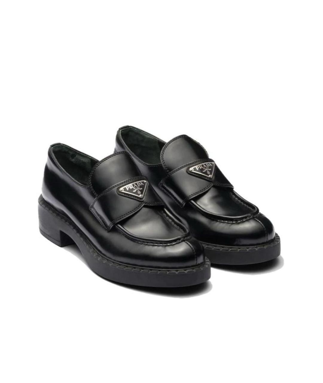 PRADA Черные лоферы из лакированной кожи, фото 1