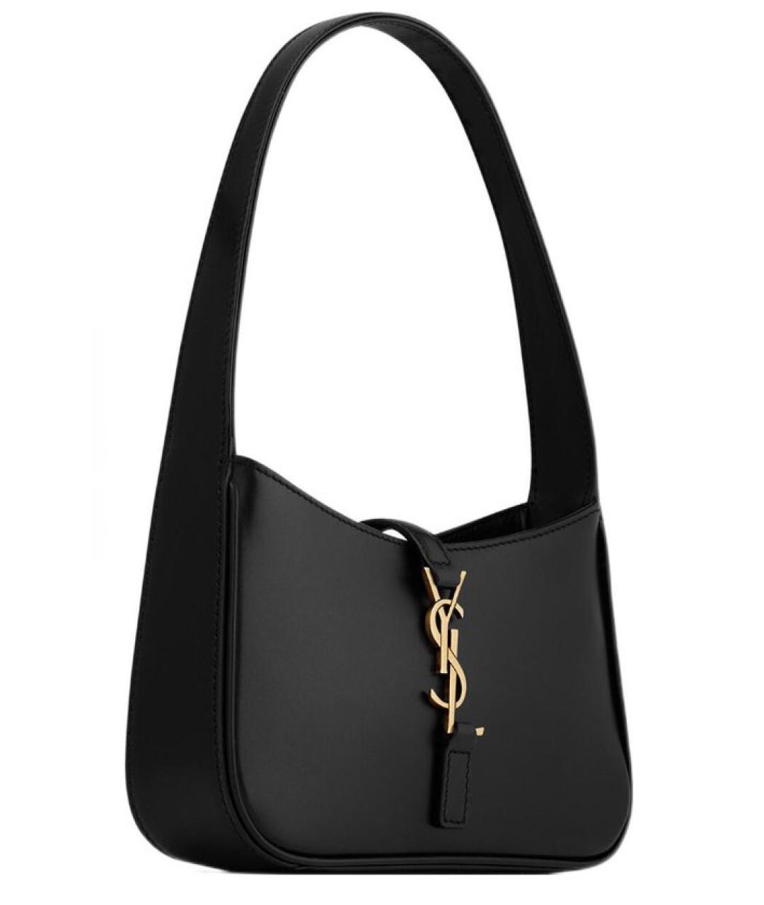 SAINT LAURENT Черная кожаная сумка с короткими ручками, фото 3