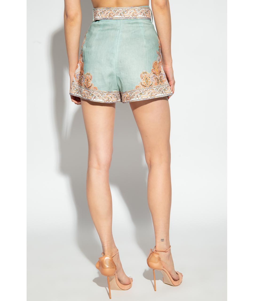 ZIMMERMANN Бирюзовые шорты, фото 3