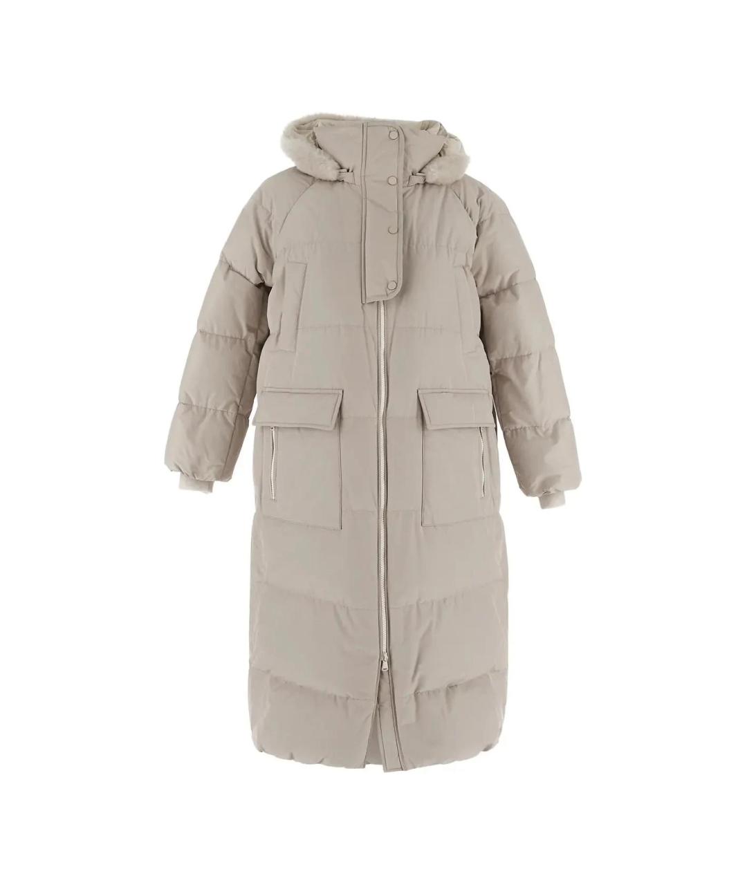 BRUNELLO CUCINELLI Серый полиэстеровый пуховик, фото 1